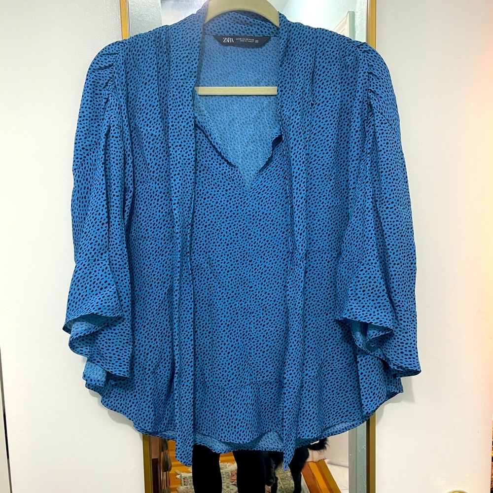 Blue spotted blouse